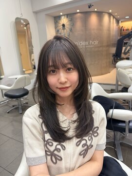インデックスヘアー 錦糸町店(in'dex hair) 髪質改善グレージュカラーカーキベージュレイヤーロング錦糸町