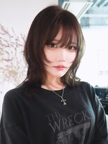 アイティーバイアルバム 八王子店(IT by ALBUM)&nbsp;顔周りレイヤーおくれ毛暗めカラーウルフカット_F0373