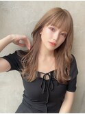 20代30代大人かわいいセミロングヘア★クリスタルベージュ