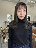 セミロング/ネイビー