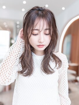 ハバナ 渋谷(HAVANA) 20代30代大人可愛い斜めバンググレージュカラー/レイヤーカット