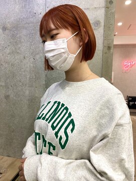 アジールヘア 赤羽駅南口店(agir hair) オレンジベージュイルミナカラーミニボブショート赤羽