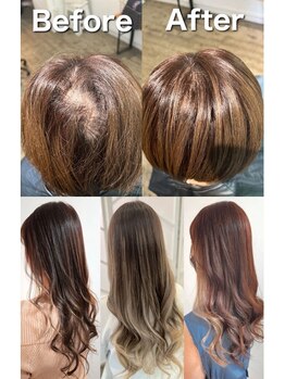 ツムグ 代官山 中目黒(TUMUGU)の写真/上質な2タイプの大人女性向けエクステでStyleチェンジ《髪質改善ミディアムロング白髪ぼかしハイライト》