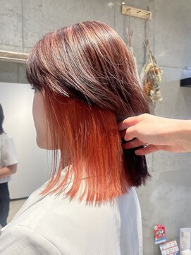 ブリッツバイレボ 船橋(BLITZ by REVO) 鮮やかオレンジカラー/ピンクベージュハイライト