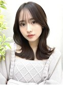 20代30代40代◎前髪パーマ韓国風巻きくすみベージュお団子ヘア