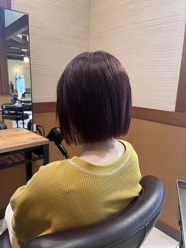 ヘアサロン セラ(SERA) ブリーチなしピンクカラー + タッセルボブ