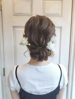 アロマ ヘアー ルーム 新宿3号店(AROMA hair room)&nbsp;結婚式ヘア　お呼ばれヘア　シニヨン　花