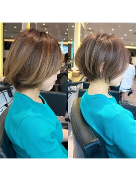 マグ ギンザ(mag ginza) 30代40代50代ショート白髪ぼかし白髪染め面長似合う髪型