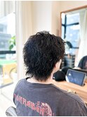 【メンズ★大名】アップバングスタイル×波巻きパーマ×束感ヘア