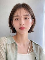 ノア(NOA)&nbsp;【NOA】韓国くびれボブブラウンベージュシースルーバング