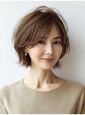 大人ショートレイヤー白髪ぼかし脱白髪染め40代50代60代原宿