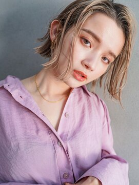 カンナ(Canna) 切りっぱなしボブ/Aラインボブ/かきあげ/ブリーチ/髪質改善/20代