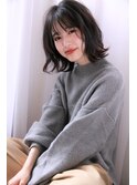 暗髪/束感ショート/シースルーバンク/20代30代40代50代