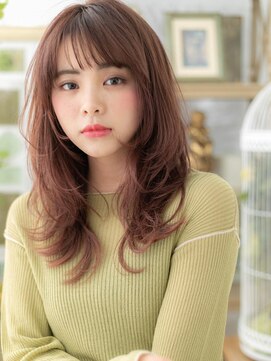 カバーヘア ブリス 上尾西口店(COVER HAIR bliss) ミルクティーピンク外国人風ウルフレイヤーa上尾20代30代40代