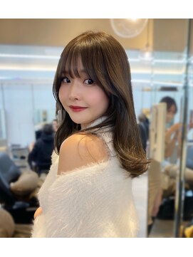 フィル 横浜(fil) オリーブベージュミディ_前髪マチルダボブピンクベージュ