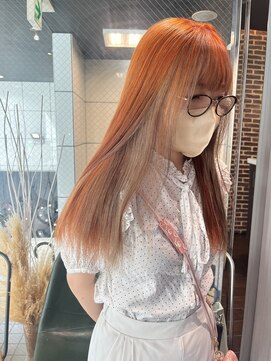 ヘアーアンドメイク ビス(HAIR&MAKE bis) オレンジ/ベージュ/夏のハイトーンデザイン【多田華歌】