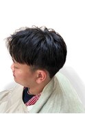 ナチュラル黒髪メンズカット刈り上げツーブロックマッシュ