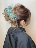 ヘアセット/結婚式アレンジ/アップスタイル/ポニーテール