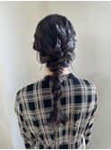 編みおろしアレンジ/結婚式ヘア/表参道