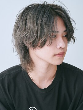 エルマーク 天王寺(L-MARK) マッシュウルフメンズカットスセンターパートセンター分け