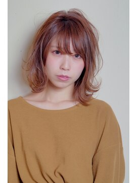 アボヘアー(Abo hair) ラフウェーブボブアッシュブラウンナチュラルモードくびれヘア
