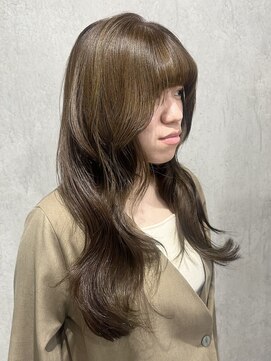 ラック(LUCK) オリーブベージュ/船橋/くすみベージュ/細めハイライト