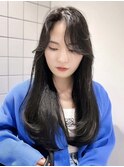 韓国風レイヤーカット顔まわりくびれオルチャン堀江
