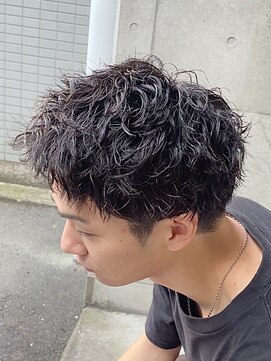 トゥイン 八王子(TWIN) メンズパーマフェザーパーマサーフカールブルーブラック