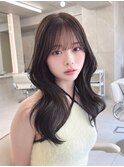韓国前髪　くびれヘア　イメチェン 美髪夏のヘアアレンジ