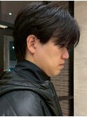 メンズセンターパートウルフセンターパートニュアンスパーマ襟足