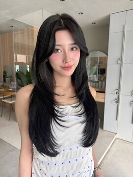 ミンクス 原宿店(MINX) グレージュブルージュロングレイヤーツヤ髪スタイル小顔ヘア