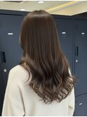 顔周りカットハッシュカットダークブラウンワンホンレイヤー韓国