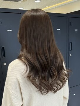 プロデュース 淵野辺店(Produce) 顔周りカットハッシュカットダークブラウンワンホンレイヤー韓国