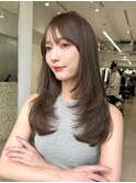 ブリーチなしダブルカラーグレージュヘアハッシュカット
