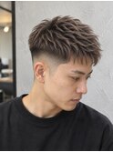 ツイストスパイラルパーマショートレイヤーマッシュツーブロック