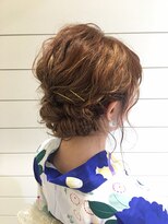 ネオリーブ アンド 渋谷店(Neolive &)&nbsp;【Neolive & 渋谷店】浴衣に似合う波巻きアレンジ