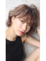 ブリス(VLISS)&nbsp;ラフウエーブ＿Aラインボブマロンベージュ