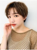 スリークボブ大人かわいいボブ毛先パーマアッシュブラウン/渋谷