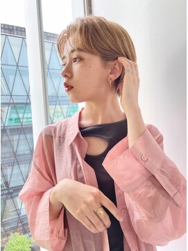 デート 下北沢(DATE) ショートスタイル/ダブルカラー/ペールベージュ/韓国