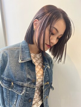 ノク(nok) パラパラボブ_ダークアッシュチェリーブラウンフェミニン