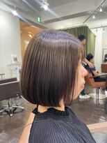 ナンバー ブラオ 名古屋栄(N° blao) ボブ ハイライト ケアブリーチ 髪質改善改善トリートメント