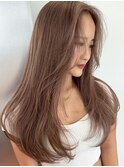 ミディアムヘアグレージュカラーデザインカラーシルキーベージュ
