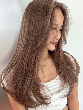 サイン 表参道(SIGN) ミディアムヘアグレージュカラーデザインカラーシルキーベージュ