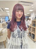 平塚市美容院/姫カット/暖色カラー/ワインレッドカラー