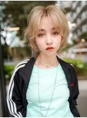 【GEEKS渋谷】ショートウルフ/ハイトーン/抜きっぱなしブロンド