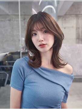 フィヴェント(Fivent) 韓国レイヤー/顔周りカット/レイヤーカット/顔周りレイヤー/秋色