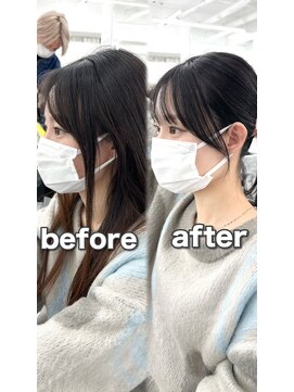 アマトウキョウ アユンチェ(AMA TOKYO×AYUNCHE) 前髪顔まわり韓国ヘアレイヤーカットサイドバンク2wayバンク韓国