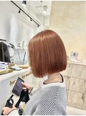 くびれヘア縮毛矯正アプリコットオレンジ夏ハイライト《用賀》