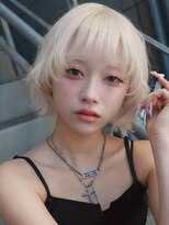 プネル(punel)&nbsp;原宿　ホワイトミルクティー　レイヤーボブ　ケアブリーチ2回