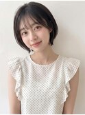 秋カラーブリーチなし/黒髪ボブ/ショート/顔周りレイヤーp北浦和